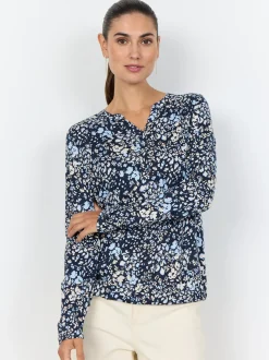 soyaconcept® Damen Langarmshirt - SC-Felicity in marine hellblau