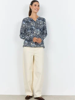soyaconcept® Damen Langarmshirt - SC-Felicity in marine hellblau