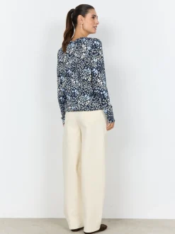 soyaconcept® Damen Langarmshirt - SC-Felicity in marine hellblau