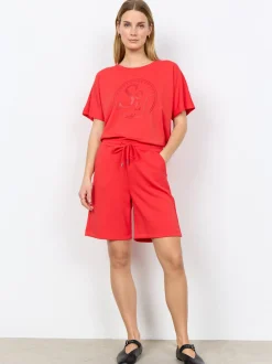 soyaconcept® Damen T-Shirt in rot - Ausschnitt: Rundhals