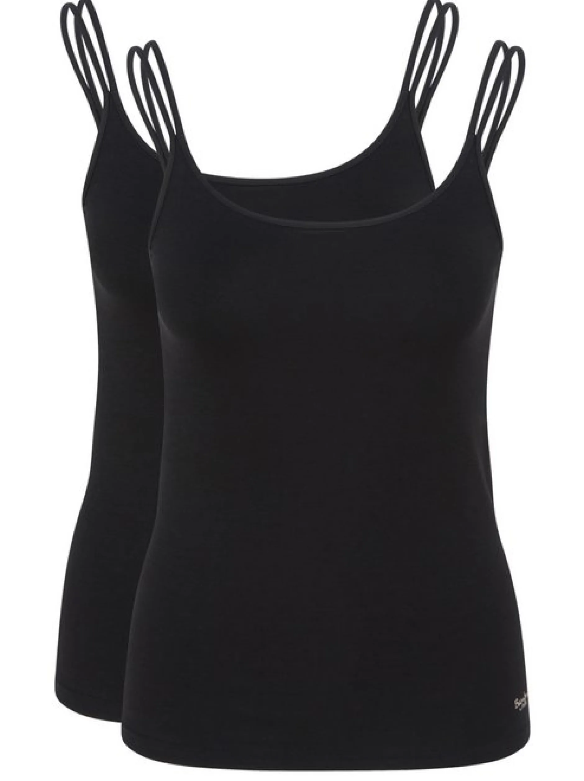 SPEIDEL Damen Spaghetti Top - 2er-Pack Bambus in schwarz