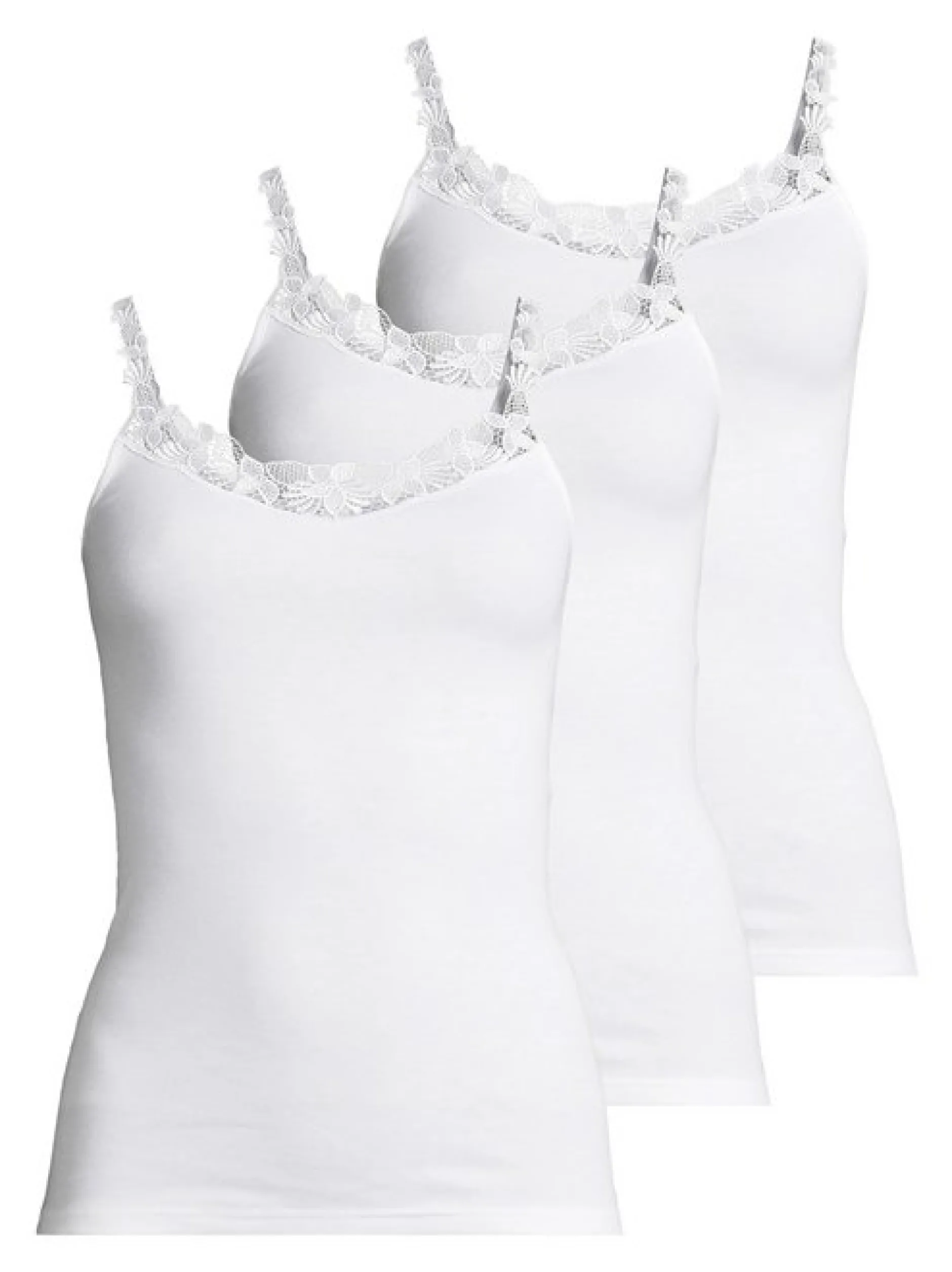 SPEIDEL Damen Spaghetti-Top Nadja im 3er-Pack in weiß
