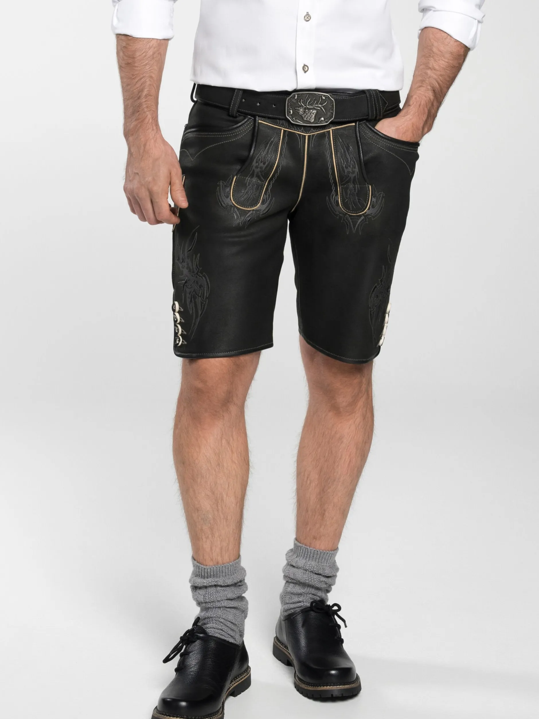 Spieth & Wenksy Herren Lederhose - Fulvier in schoko