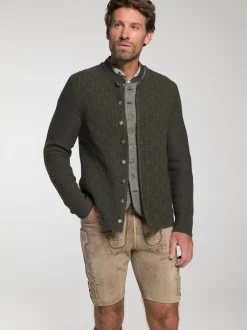 Spieth & Wenksy Herren Trachtenstrickjacke - Gent in oliv
