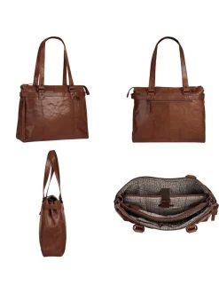 Spikes & Sparrow Damen Shopper in cognac