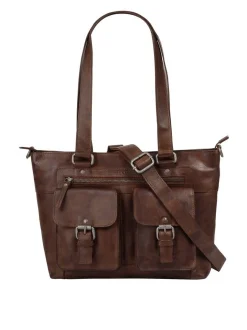 Spikes & Sparrow Damen Shopper in cognac