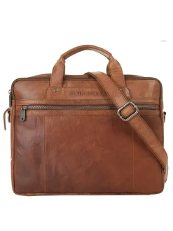 Spikes & Sparrow Unisex Businesstasche in cognac