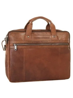 Spikes & Sparrow Unisex Businesstasche in cognac