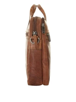 Spikes & Sparrow Unisex Businesstasche in cognac