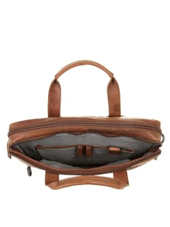 Spikes & Sparrow Unisex Businesstasche in cognac