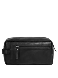 Spikes & Sparrow Unisex Kulturtasche in schwarz