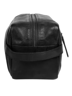 Spikes & Sparrow Unisex Kulturtasche in schwarz