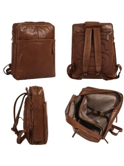 Spikes & Sparrow Unisex Rucksack in cognac