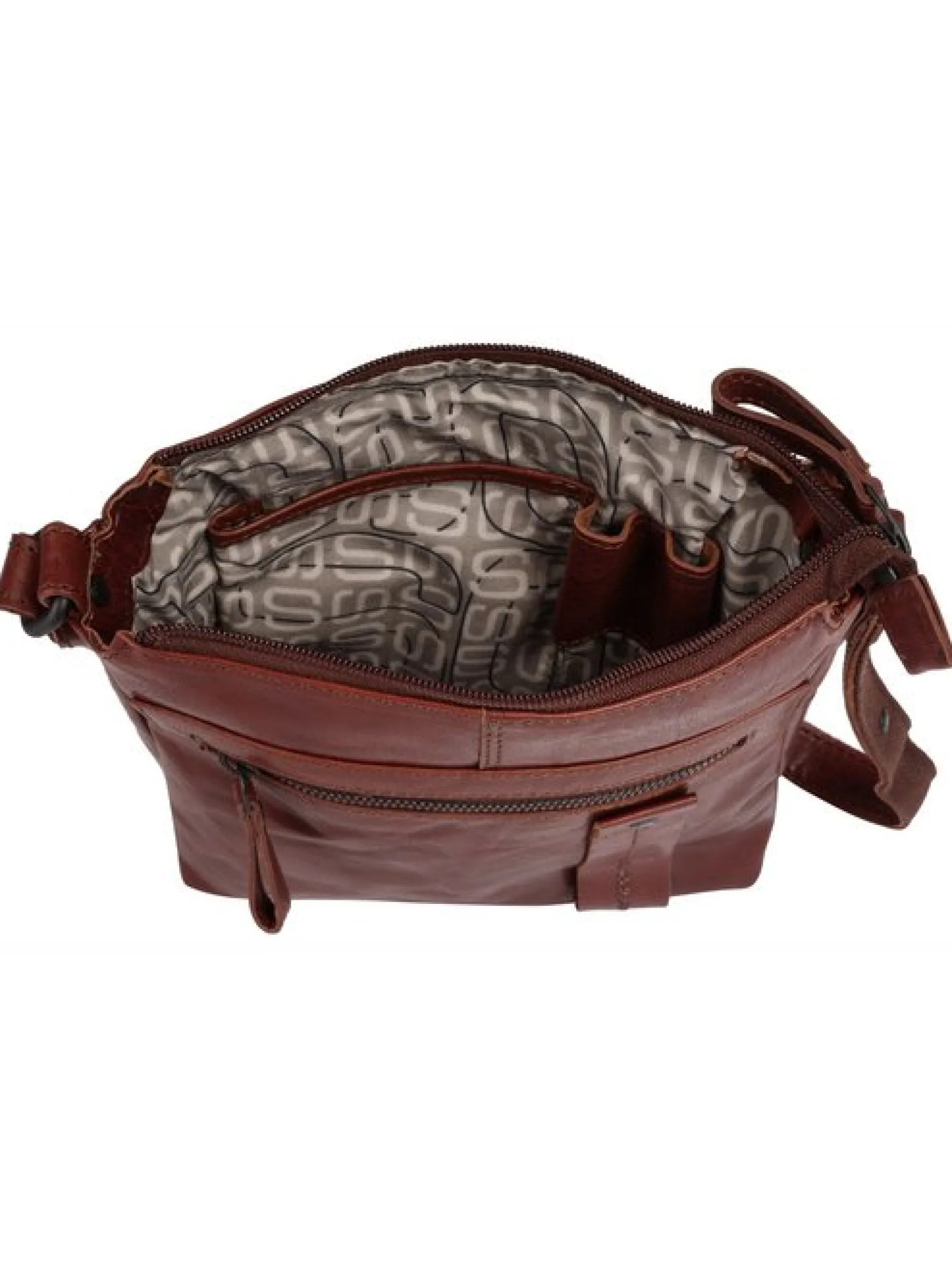 Spikes & Sparrow Unisex Umhängetasche in cognac