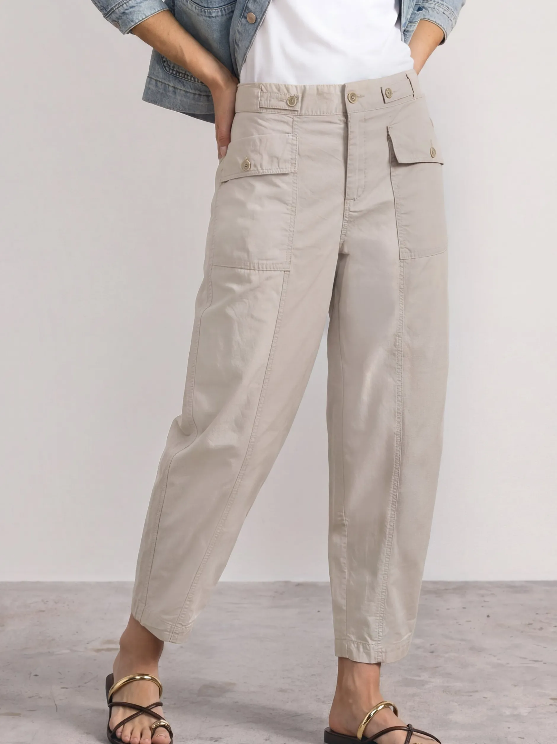 Street One Damen Barrel Fit Hose in kitt