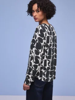 Street One Damen Blusenshirt in marine weiß