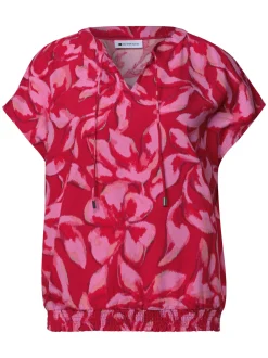 Street One Damen Blusentop in rot rosa - Ärmel: ohne Arm