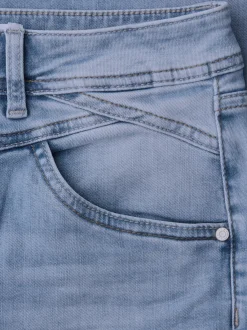 Street One Damen Jeans in light stone - Länge: verkürzt