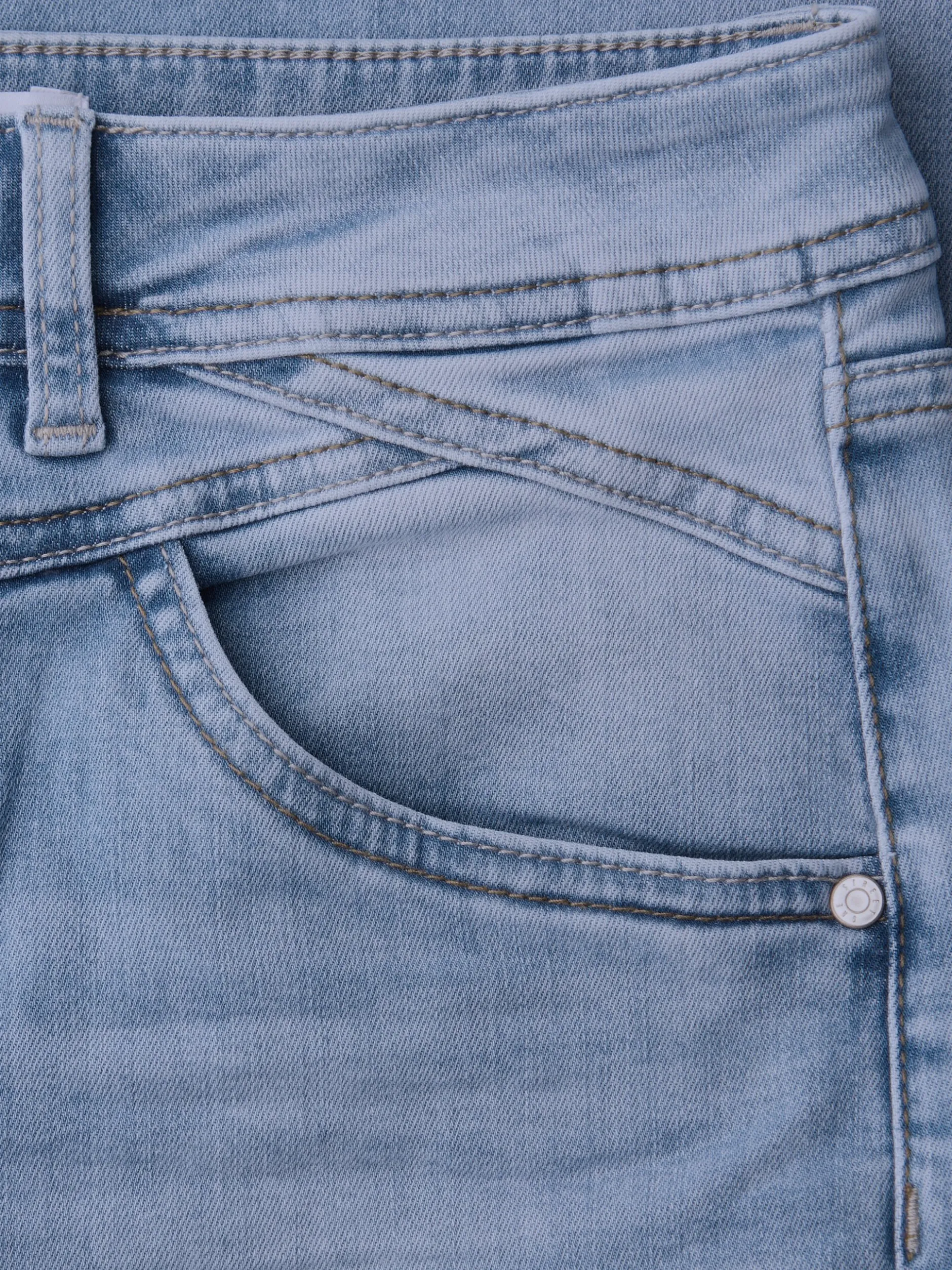 Street One Damen Jeans in light stone - Länge: verkürzt