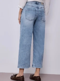 Street One Damen Jeans in light stone - Länge: verkürzt