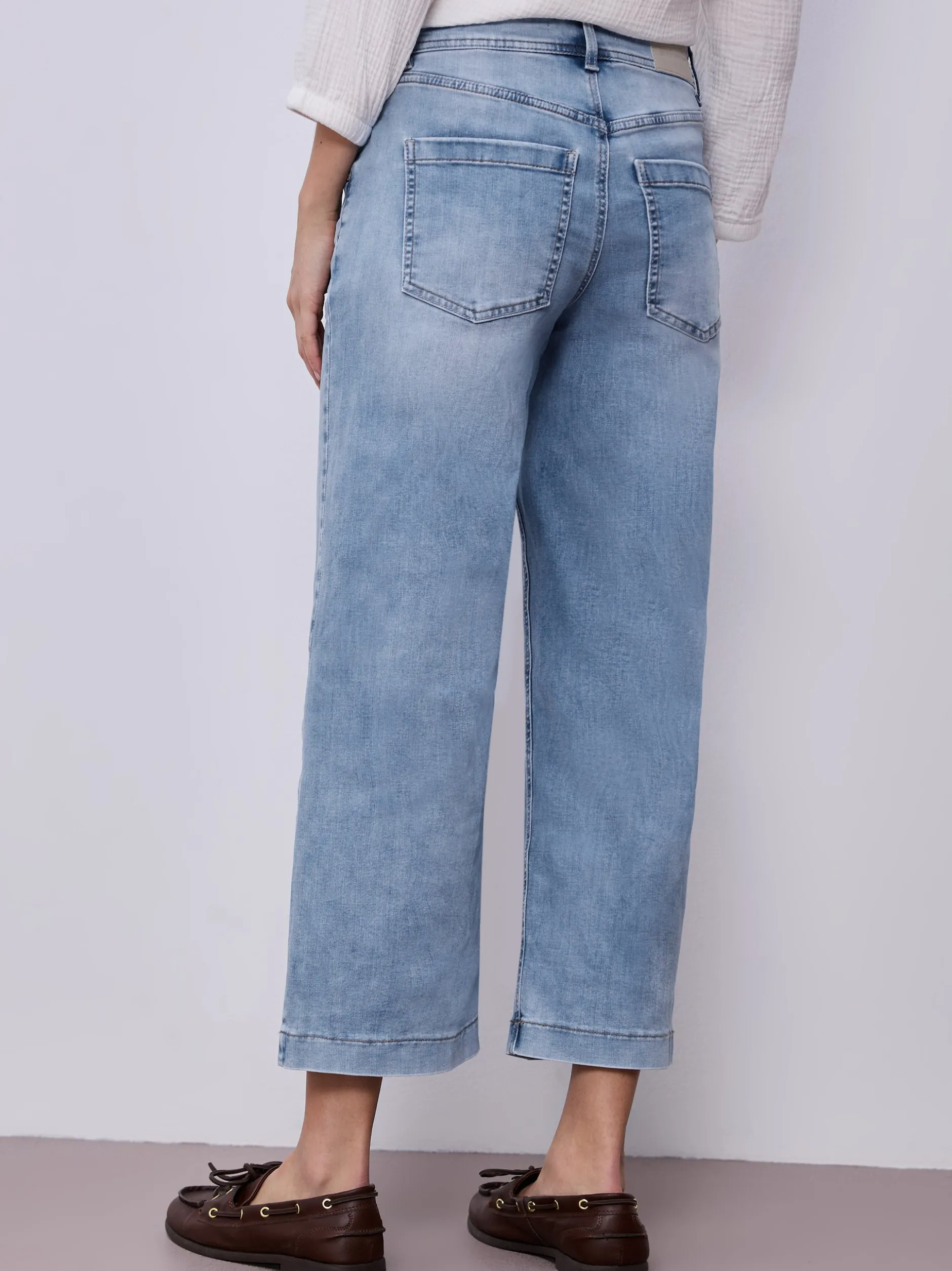 Street One Damen Jeans in light stone - Länge: verkürzt