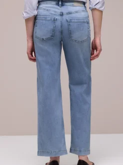 Street One Damen Jeans in light stone - Länge: verkürzt