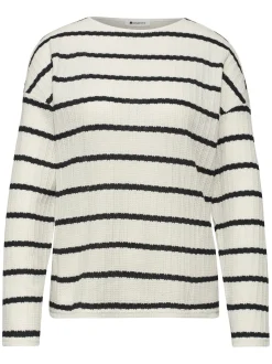 Street One Damen Langarmshirt in ecru marine