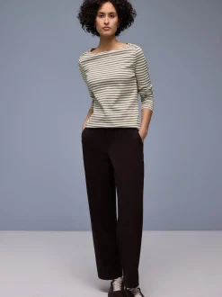 Street One Damen Langarmshirt in schlamm weiß