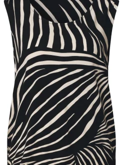 Street One Damen Top in schwarz ecru - Ärmel: ohne Arm