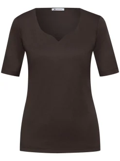 Street One Damen T-Shirt in mocca - Ärmel: kurzarm