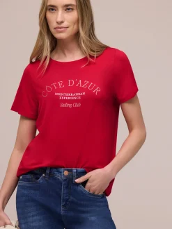 Street One Damen T-Shirt in rot - Ausschnitt: Rundhals
