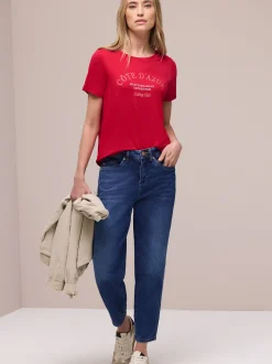 Street One Damen T-Shirt in rot - Ausschnitt: Rundhals