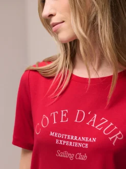 Street One Damen T-Shirt in rot - Ausschnitt: Rundhals