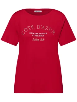 Street One Damen T-Shirt in rot - Ausschnitt: Rundhals