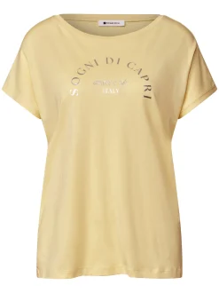 Street One Damen T-Shirt in vanille - Ärmel: extra kurz