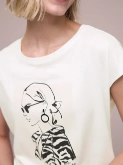 Street One Damen T-Shirt in weiß - Ausschnitt: Rundhals