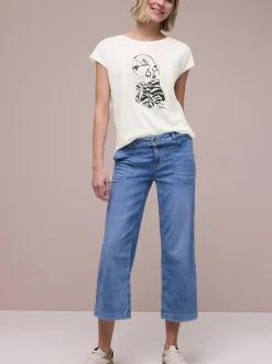 Street One Damen T-Shirt in weiß - Ausschnitt: Rundhals