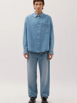 Studio Seidensticker Herren Fashion-Hemd - Oversized Fit in blau denim