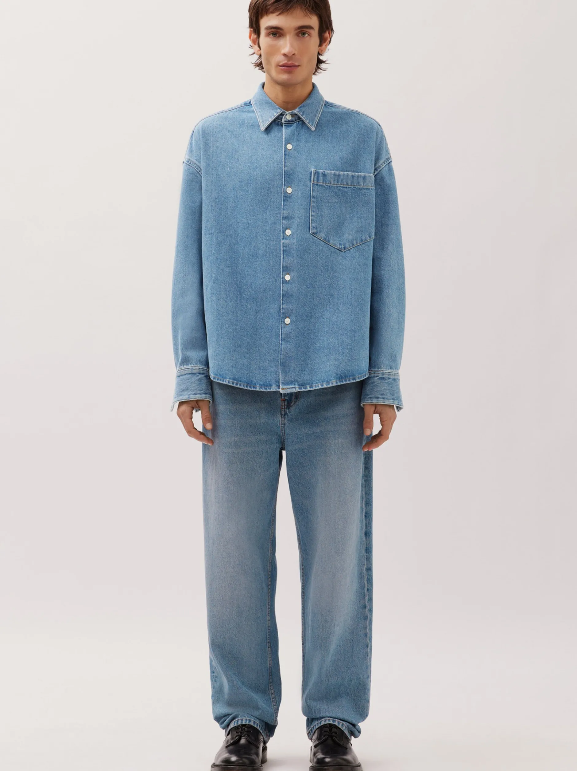 Studio Seidensticker Herren Fashion-Hemd - Oversized Fit in blau denim