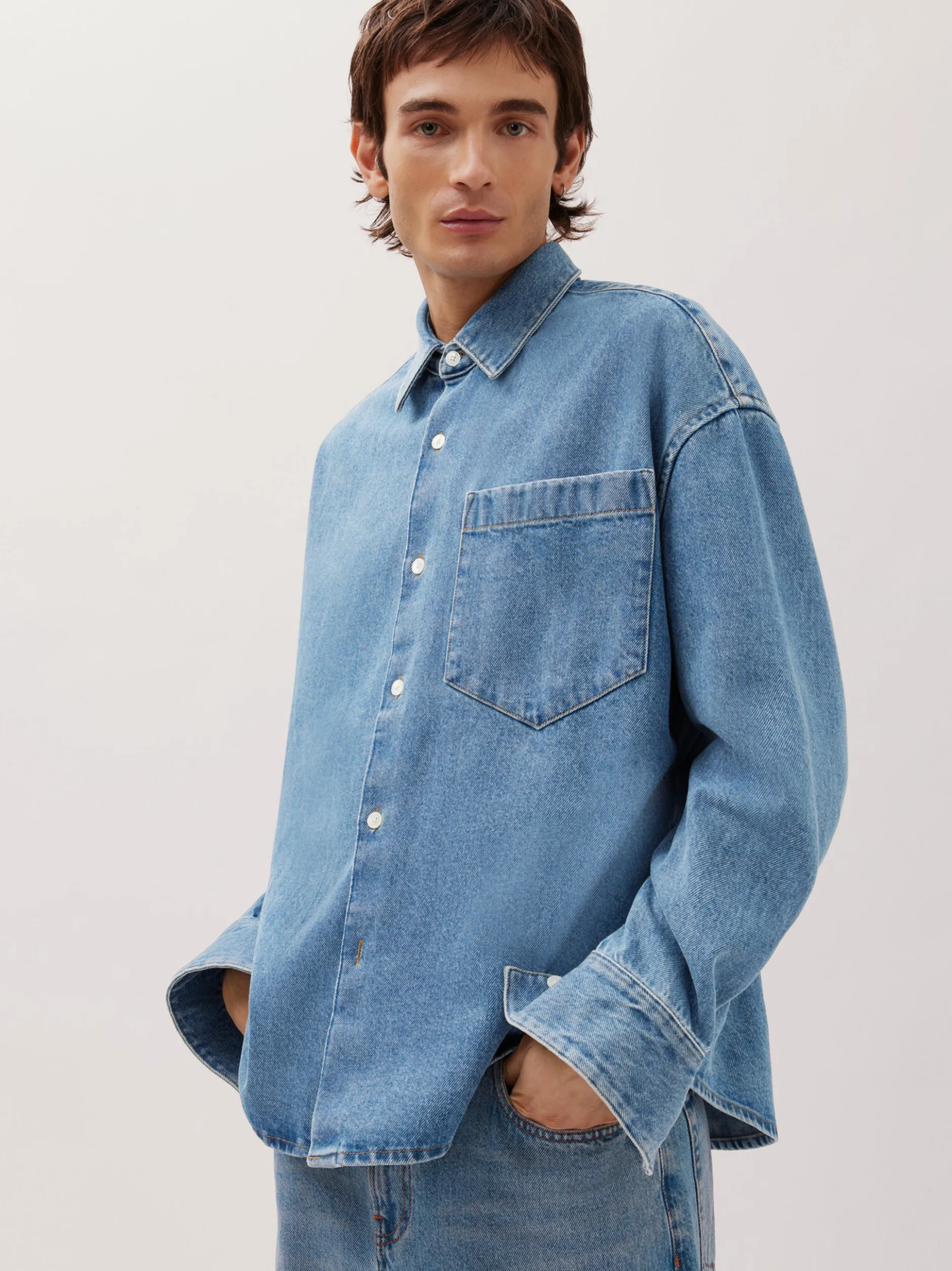 Studio Seidensticker Herren Fashion-Hemd - Oversized Fit in blau denim