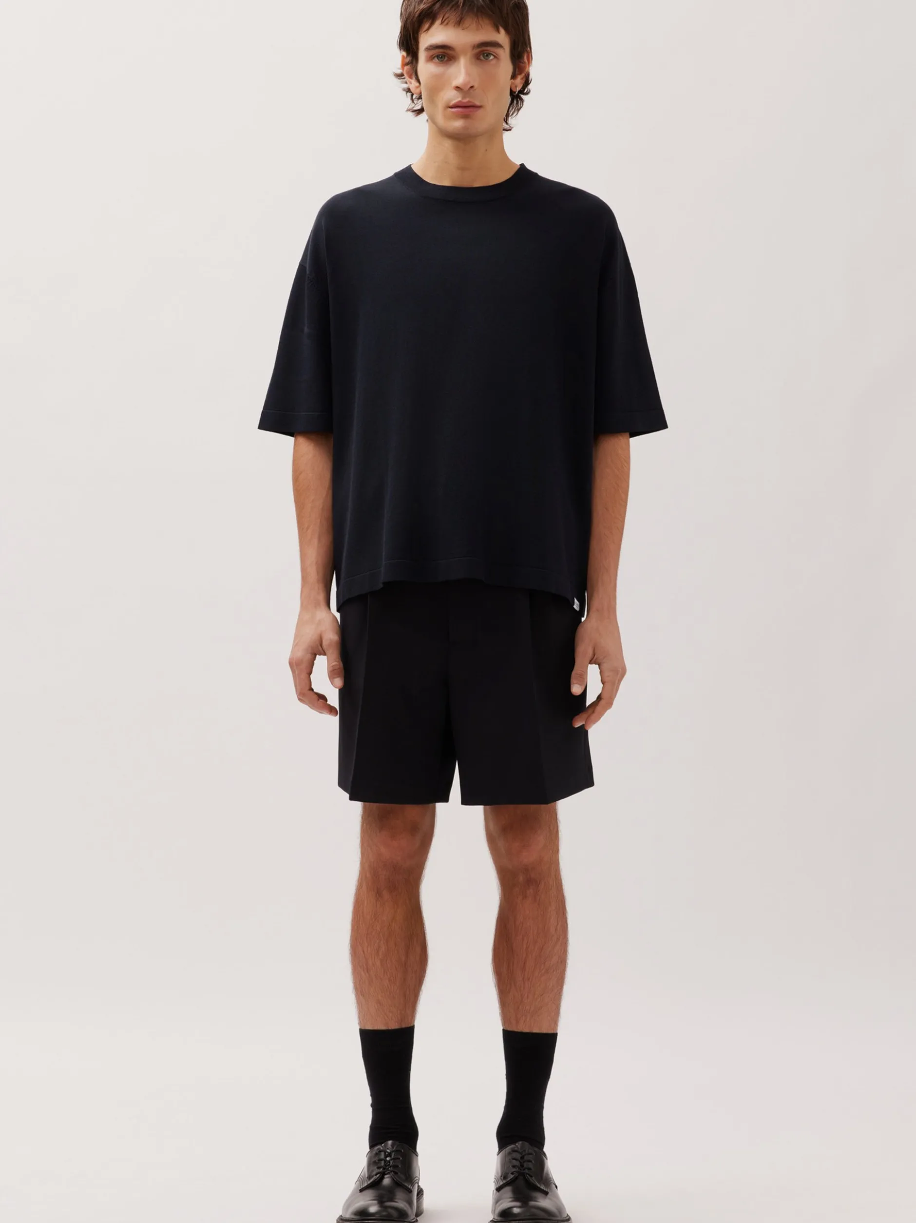 Studio Seidensticker Herren Strick T-Shirt - Regular Fit in schwarz
