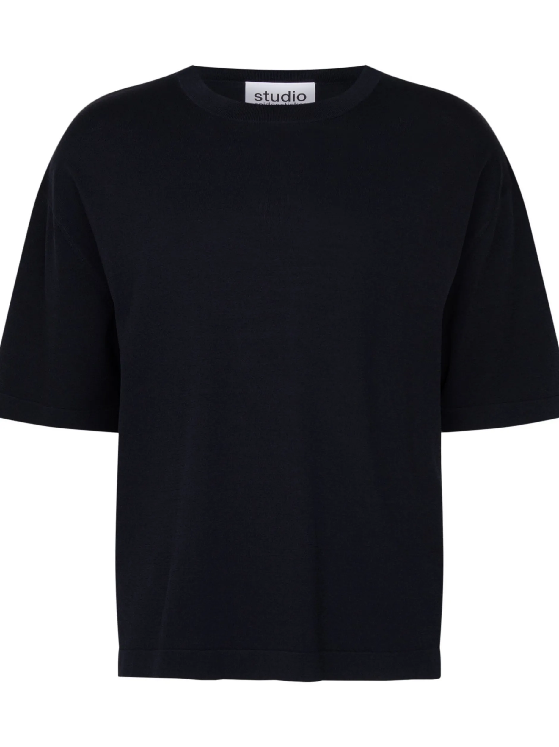 Studio Seidensticker Herren Strick T-Shirt - Regular Fit in schwarz