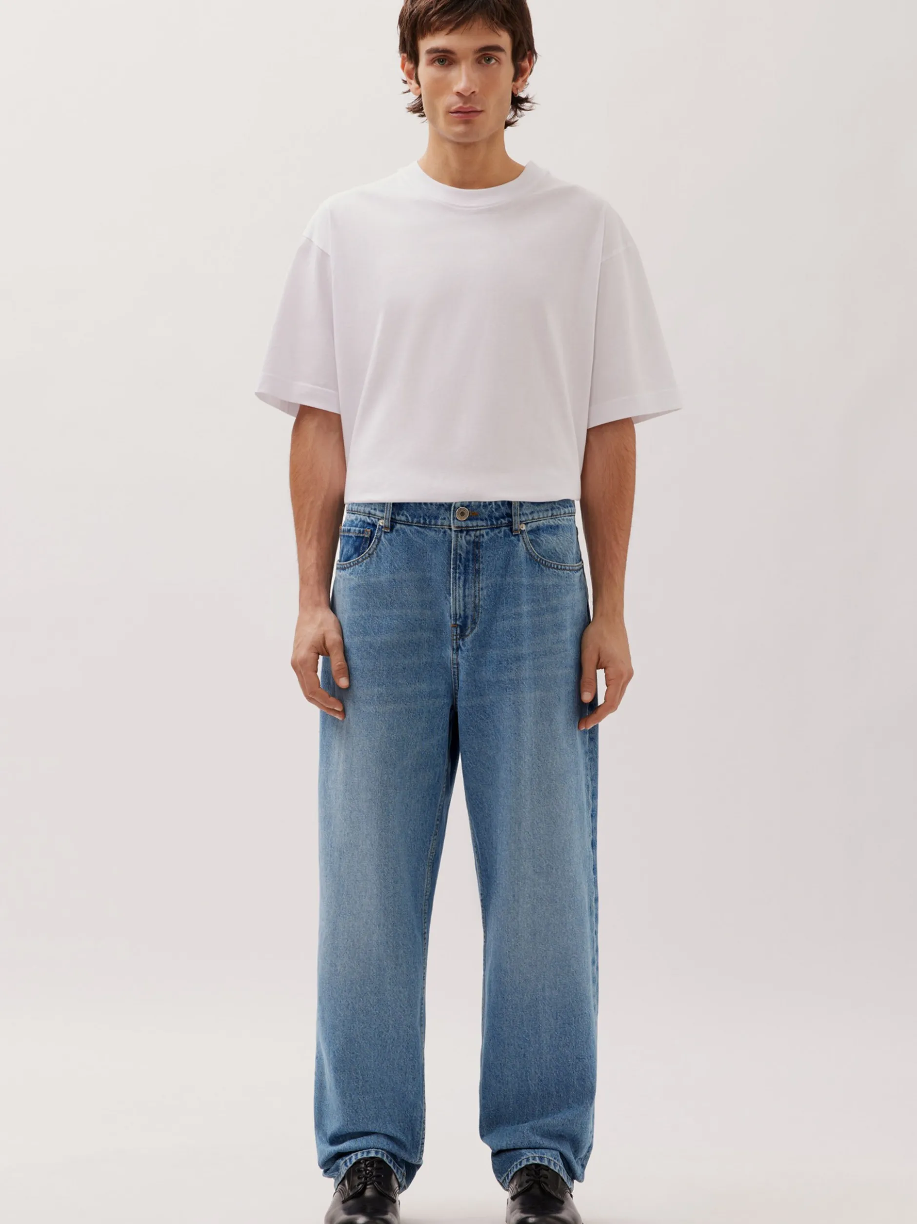 Studio Seidensticker Unisex Baggy Jeans in medium stone denim