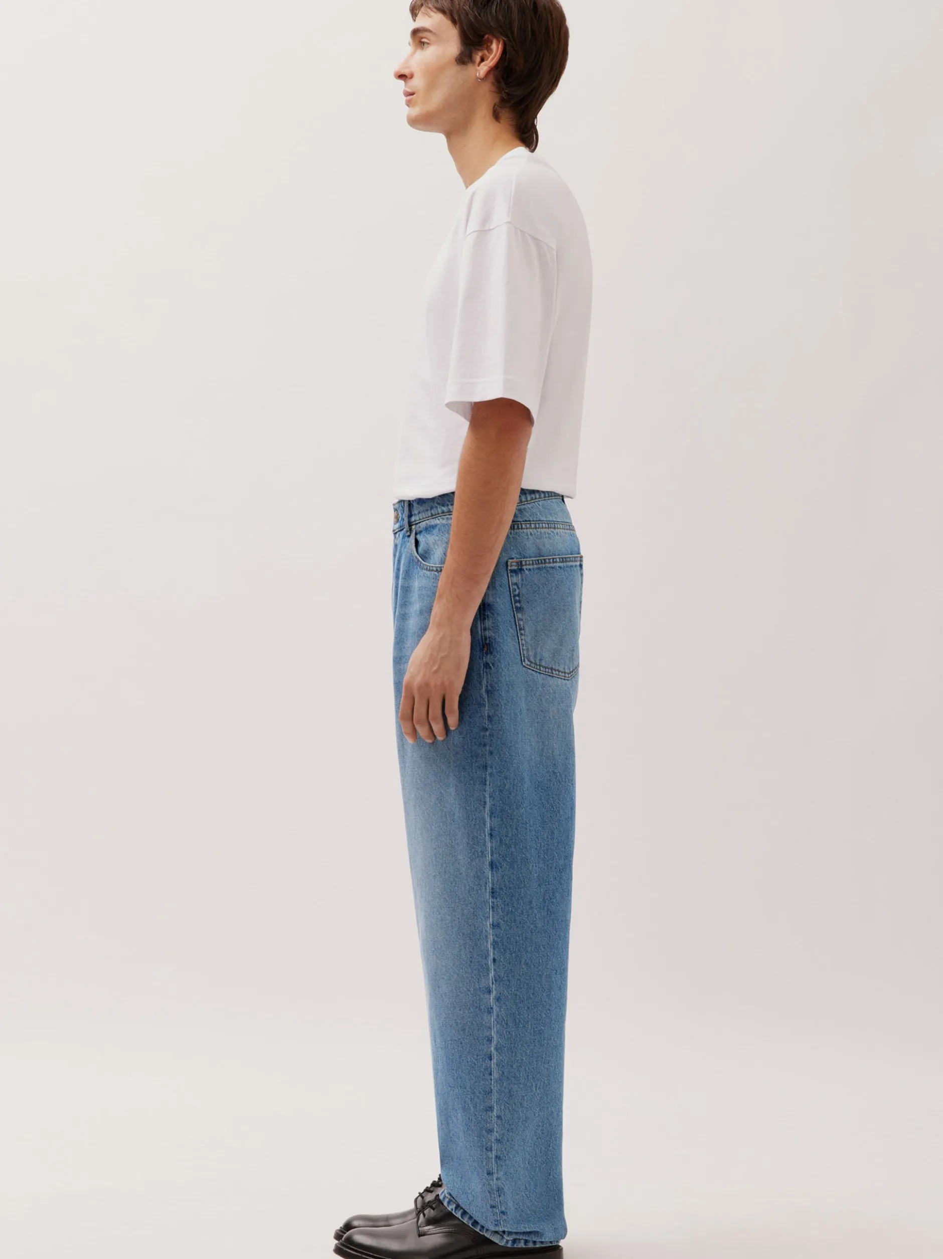 Studio Seidensticker Unisex Baggy Jeans in medium stone denim