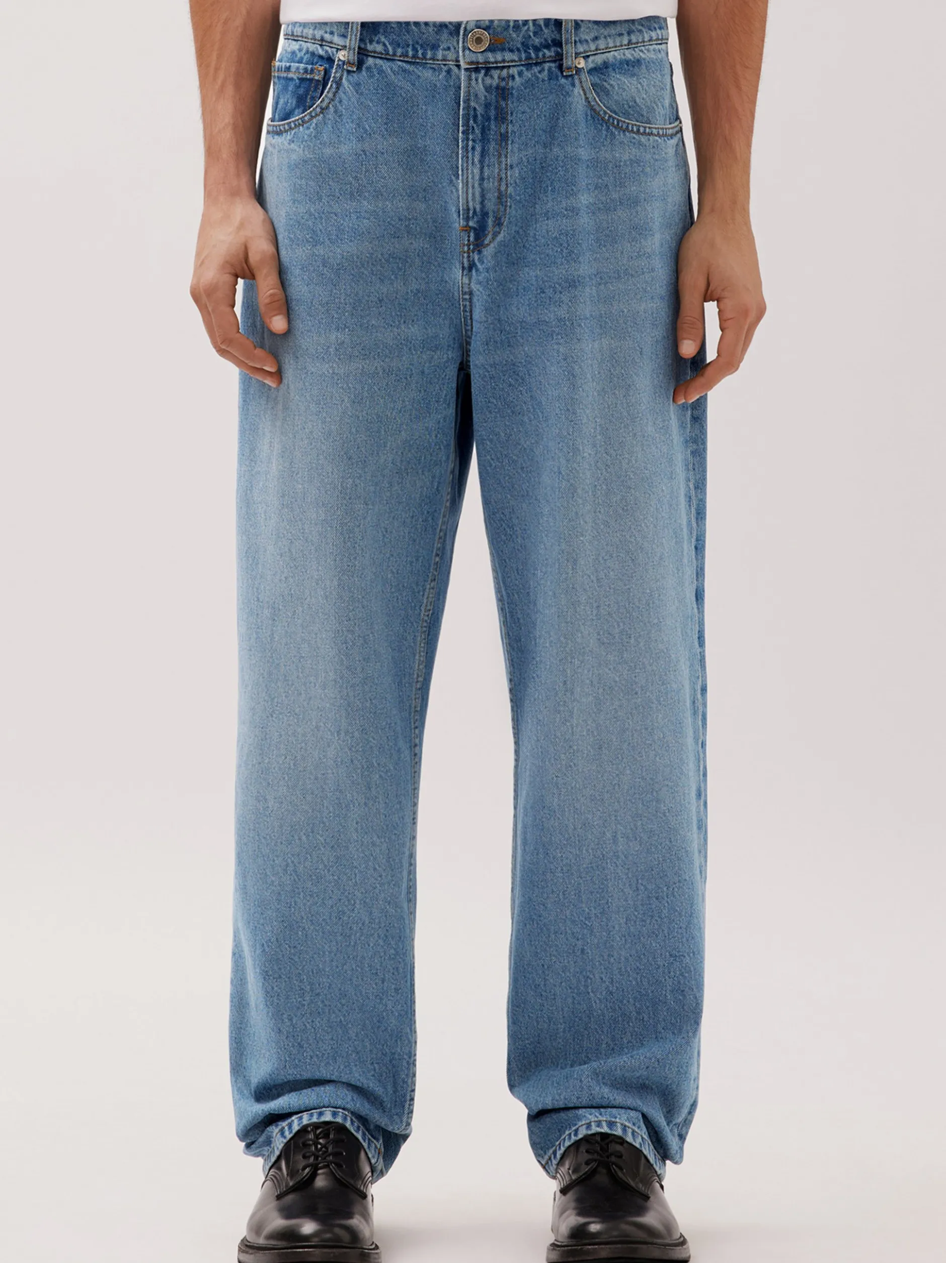 Studio Seidensticker Unisex Baggy Jeans in medium stone denim