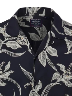 Superdry Herren Kurzarmhemd in marine ecru