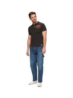 Superdry Herren Poloshirt in schwarz - Ärmel: kurzarm