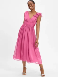 Swing Damen Abendkleid in himbeer - Ärmel: ohne Arm