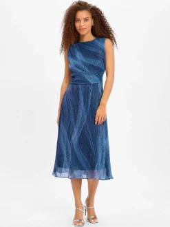 Swing Damen Abendkleid in marine - Ausschnitt: Rundhals