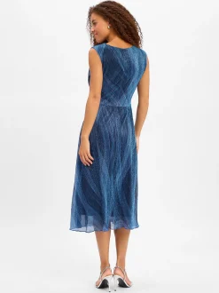 Swing Damen Abendkleid in marine - Ausschnitt: Rundhals